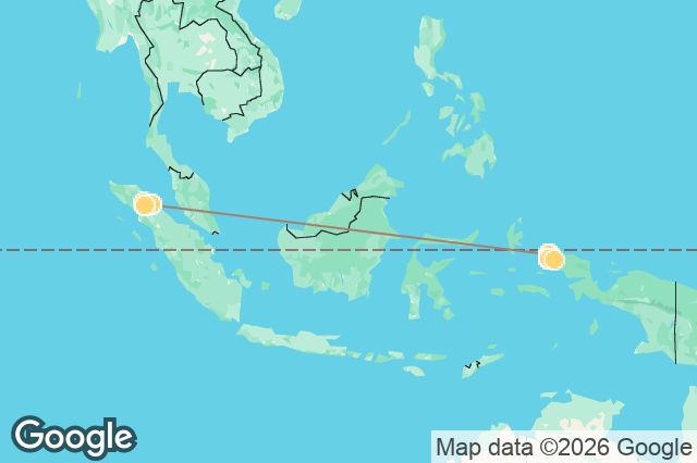 Carte circuit Aventure sauvage entre Sumatra et Raja Ampat, nature et lagons