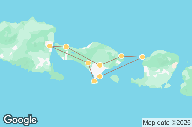 Carte circuit Sur les Routes de Bali et Ijen : Un Voyage de Nature et Plage à Gili