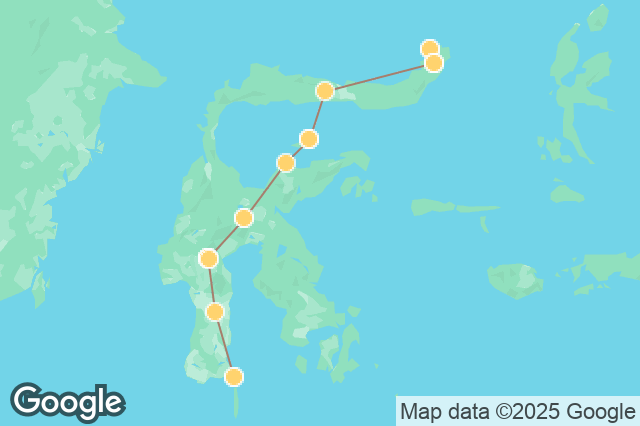 Carte circuit Trans Sulawesi du Nord au Sud : La Totale !