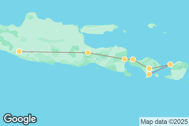 Carte circuit De Java à Gili : Volcans, Rizières & Eaux Turquoises