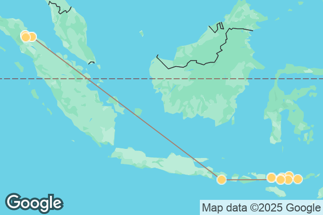 Carte circuit L'Indonésie sauvage de Sumatra à Flores : Circuit hors des sentiers battus