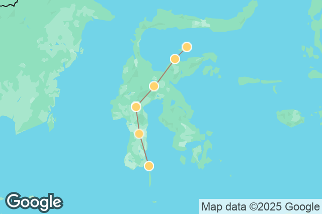 Carte circuit Sud et Togian SULAWESI Standard
