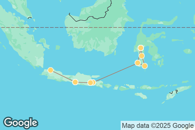 Carte circuit Voyage Épique : Trans Java et Sulawesi, Entre Volcans et Plages