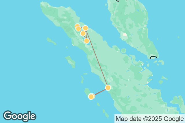 Carte circuit Immersion au Cœur de la Nature, des Traditions et des Plages de Sumatra