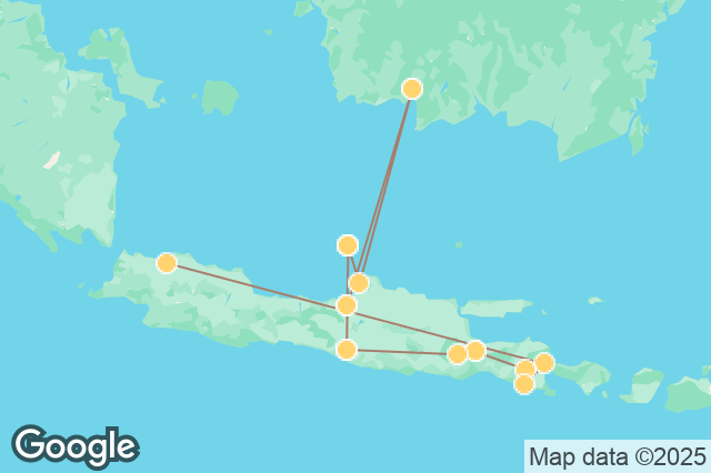 Carte circuit Java Intense : De l'Est à l'Ouest avec Bornéo & Karimunjawa