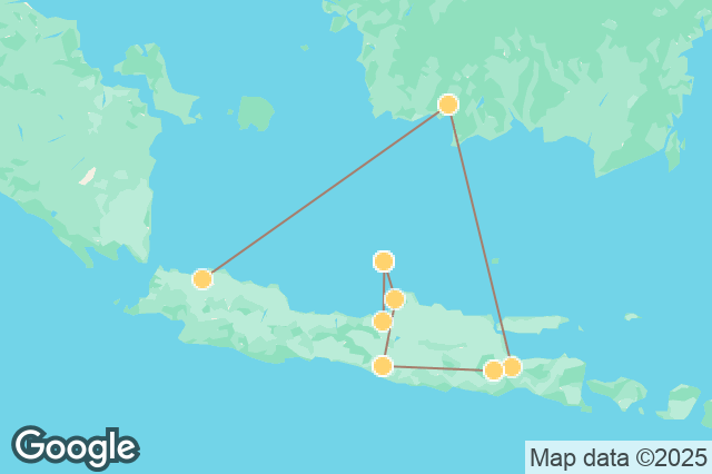 Carte circuit Entre Terre et Mer : Bornéo, Bromo & Îles Paradisiaques