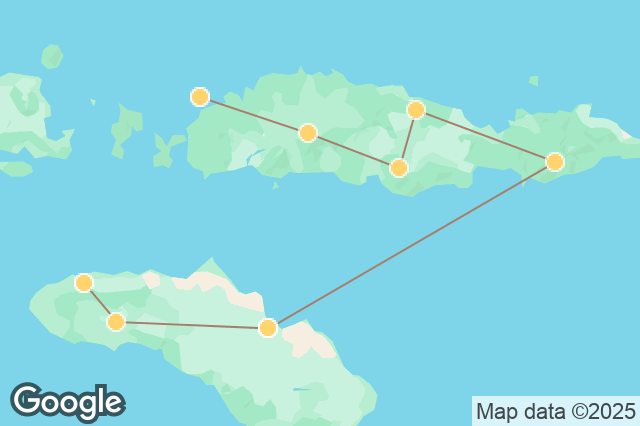 Carte circuit Les îles de la sonde de Sumba à Flores