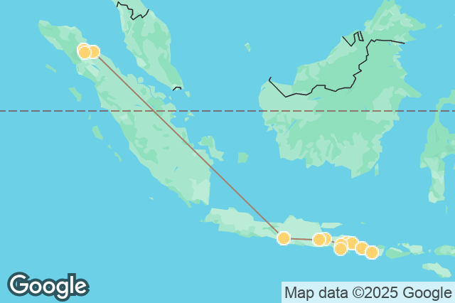 Carte circuit Odyssée Indonésienne : Sumatra, Java et Bali et Lombok