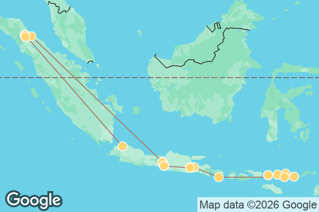 Carte circuit L'Indonésie hors des sentiers battus : Sumatra, Java et Flores