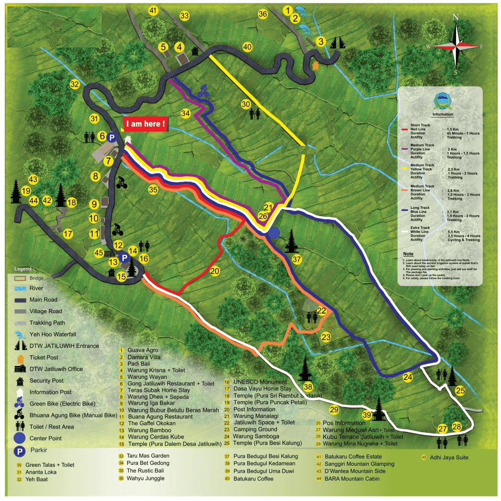 Bali Jatiluwih Map Treking