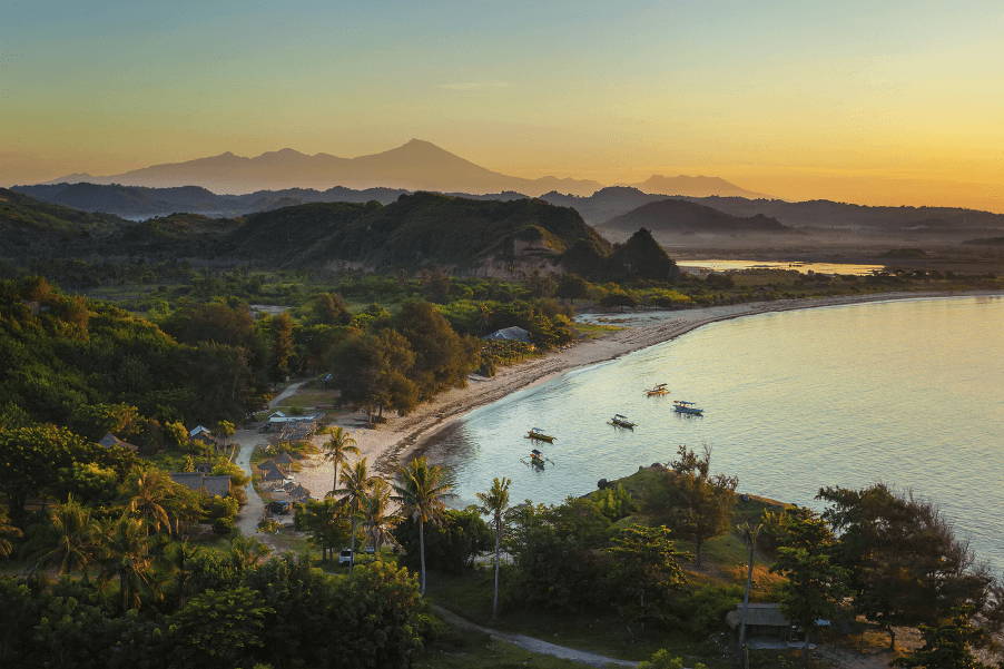 La plage de Kuta-Lombok, Lombok