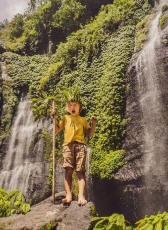 Bali waterfall family 2