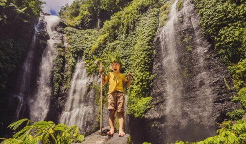 Bali waterfall family 2