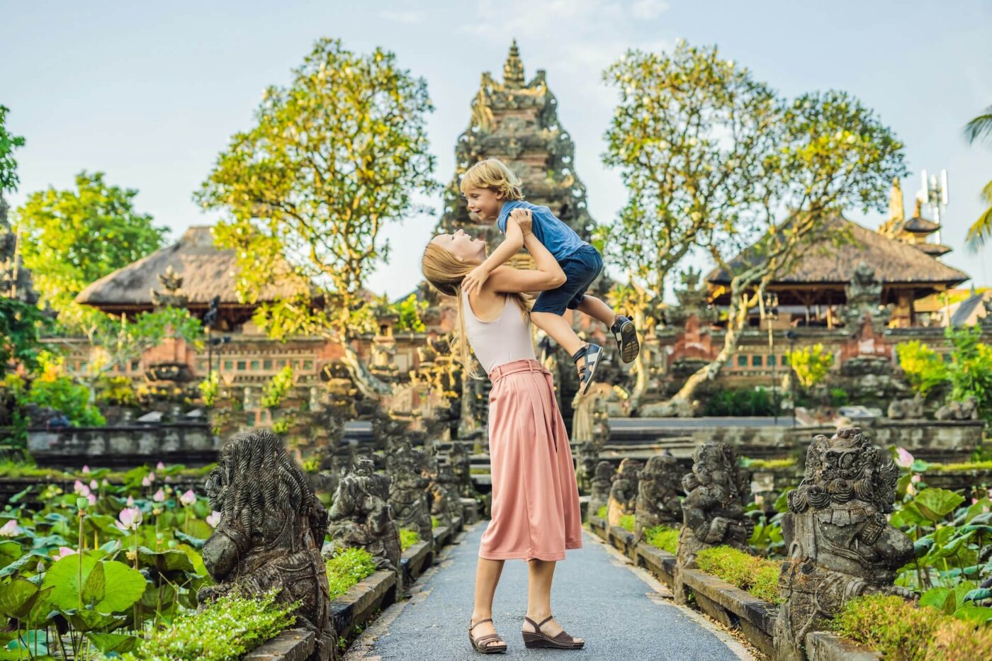 bali temple family