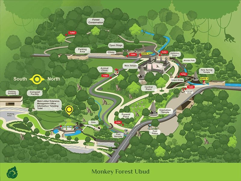 Bali Ubud Monkey Forest Map